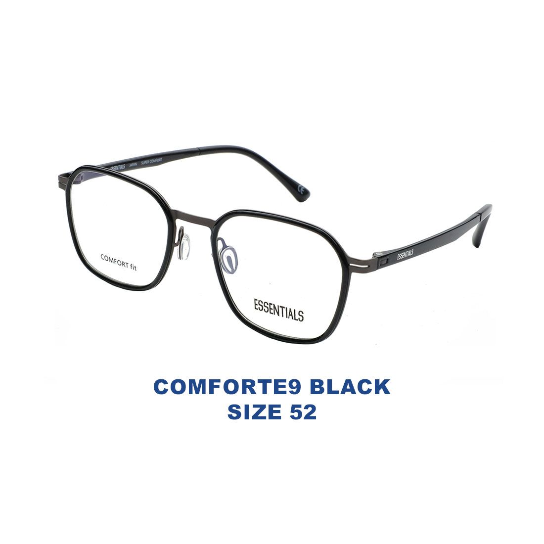  Gọng kính ESSENTIALS COMFORTE9 BLACK 