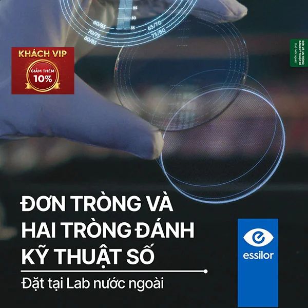 Tròng Đơn Essilor đánh váng Crizal Rock - Đủ Chiết Suất & Công Nghệ