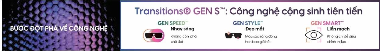 Tròng Kính Đổi Màu Essilor Transitions Signature Gen S Xám Khói váng phủ Sapphire HR