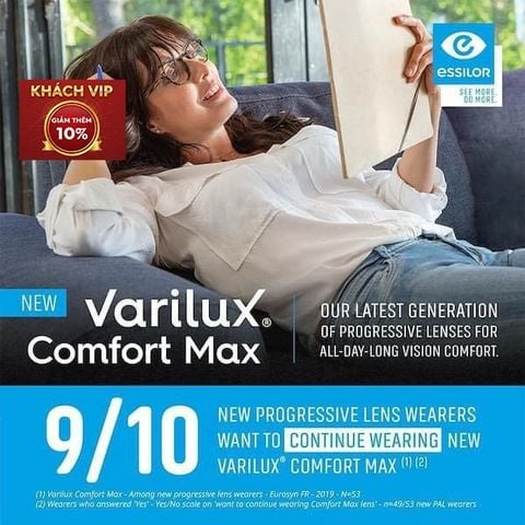 Tròng Kính Đa Tròng Essilor Varilux Comfort Max Váng Max AZ - Lab Việt Nam