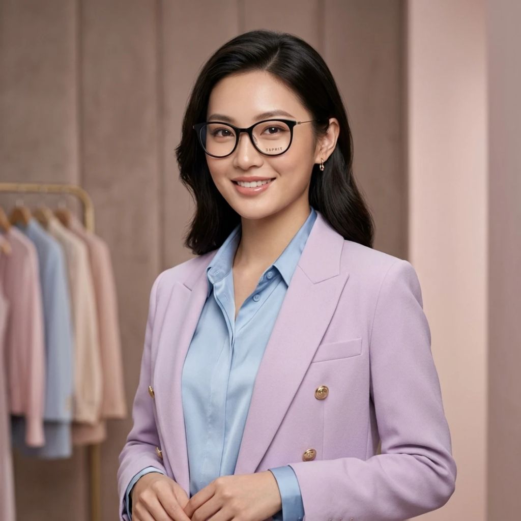 Gọng kính Esprit ET21059 534 – người mẫu đeo kính