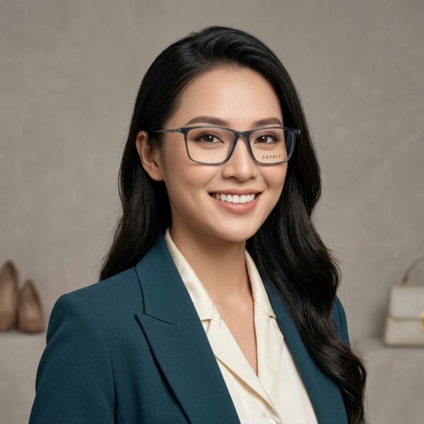 Gọng kính Esprit ET21062 505 – người mẫu đeo kính
