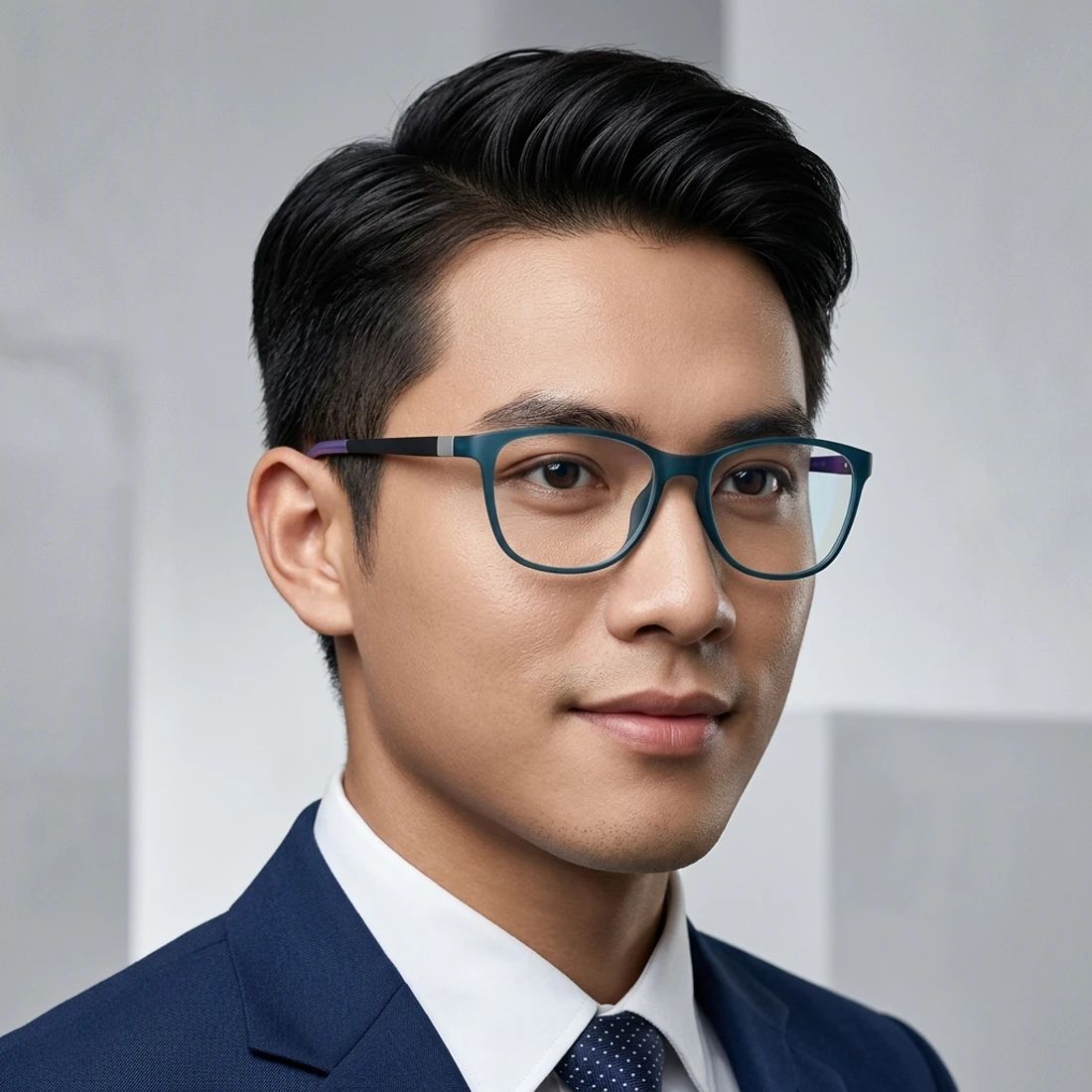 Gọng kính Esprit ET33443 505 – người mẫu đeo kính