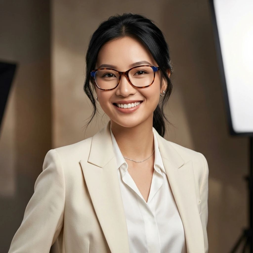 Gọng kính Esprit ET33512 538 – người mẫu đeo kính