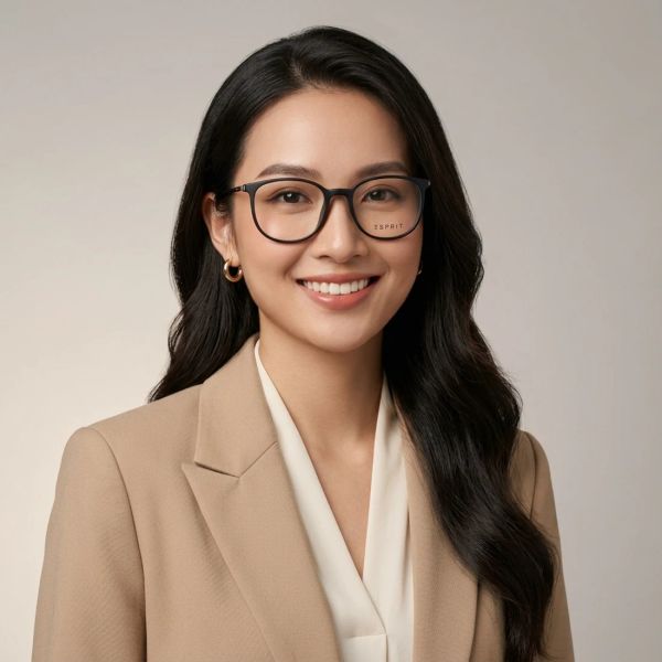 Gọng kính Esprit ET33517 538 – người mẫu đeo kính