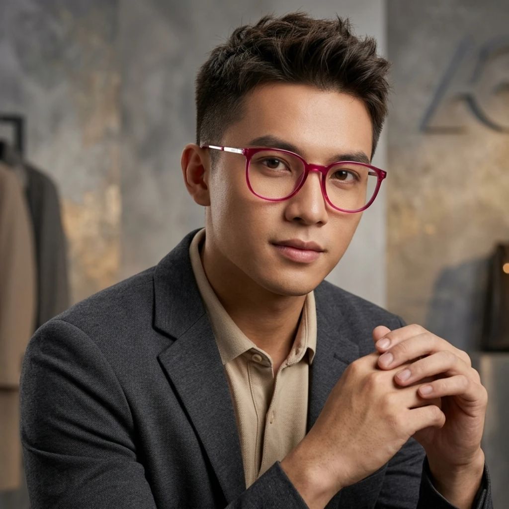 Gọng kính Esprit ET33517 544 – người mẫu đeo kính