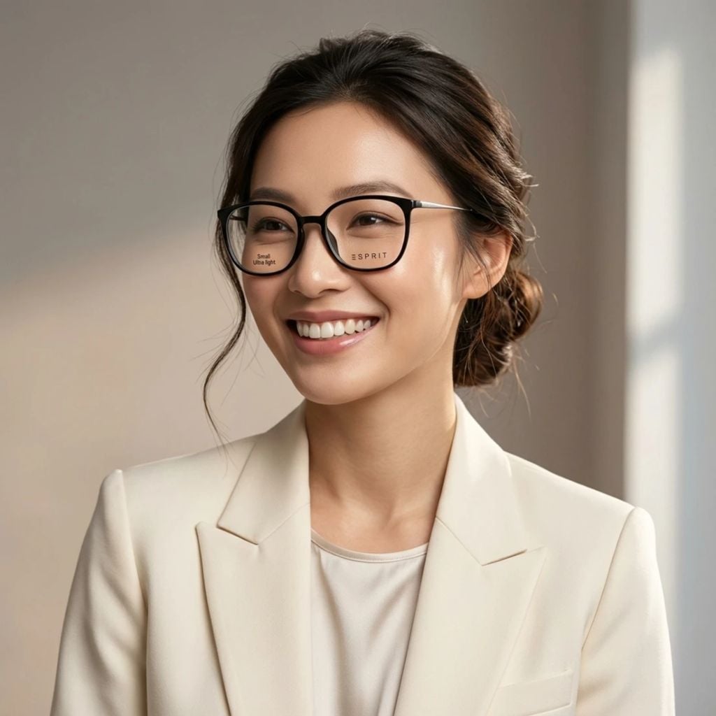 Gọng kính Esprit ET33518 538 – người mẫu đeo kính