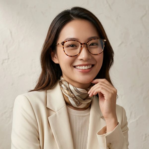 Gọng kính Esprit ET33518 544 – người mẫu đeo kính