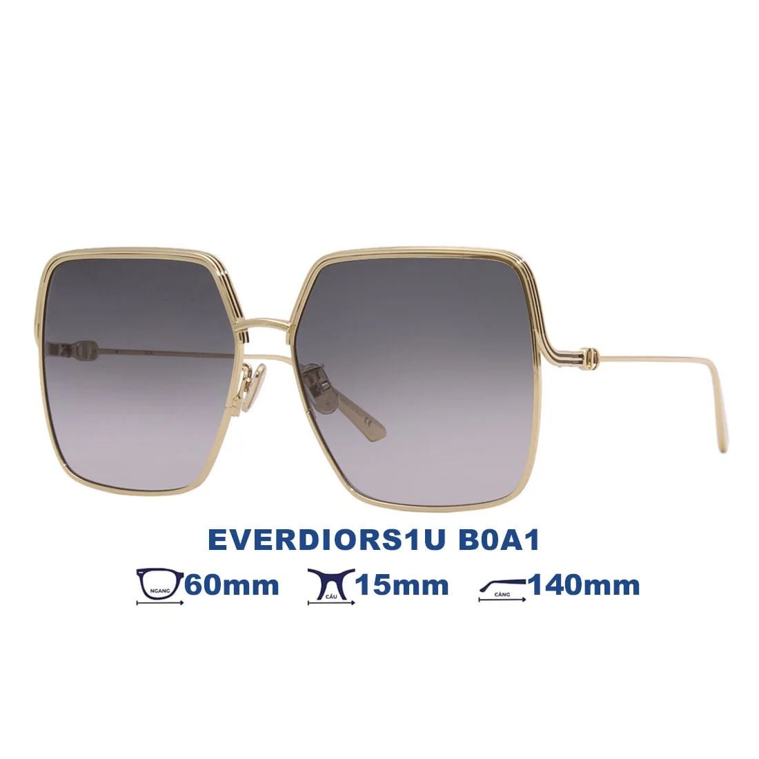 Gọng kính Dior EVERDIORS1U B0A1 - Vàng gold