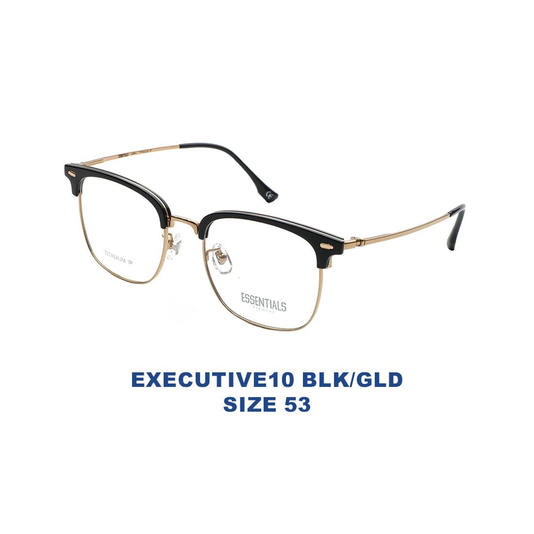  Gọng kính ESSENTIALS EXECUTIVE10 BLK/GLD 