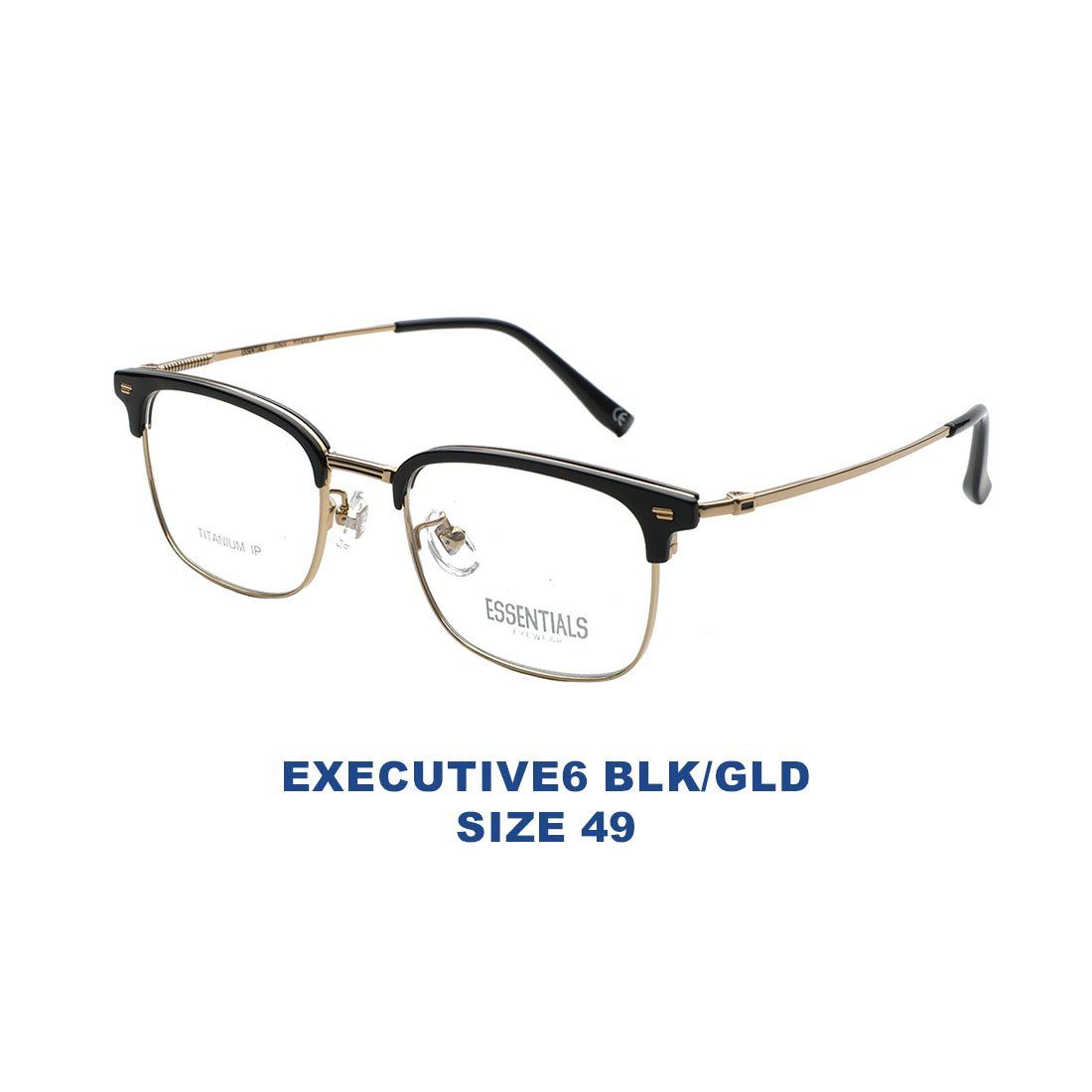  Gọng kính ESSENTIALS EXECUTIVE6 BLK/GLD 