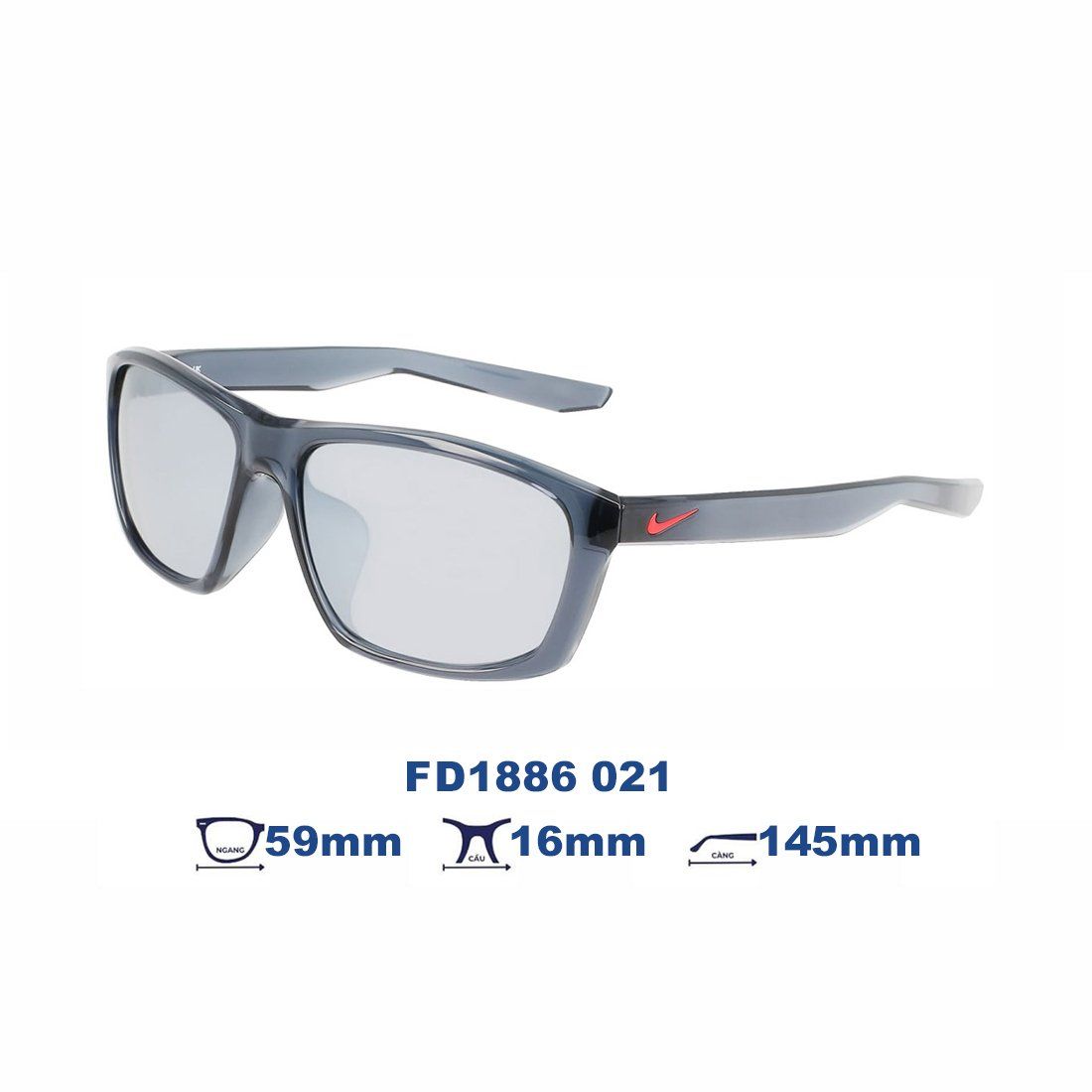 Kính mát Nike FD1886 021 màu đen xám