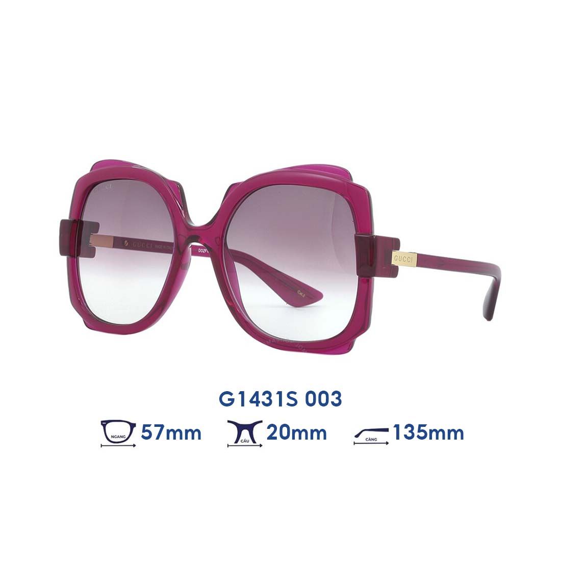  Kính mát GUCCI GG1431S 003 