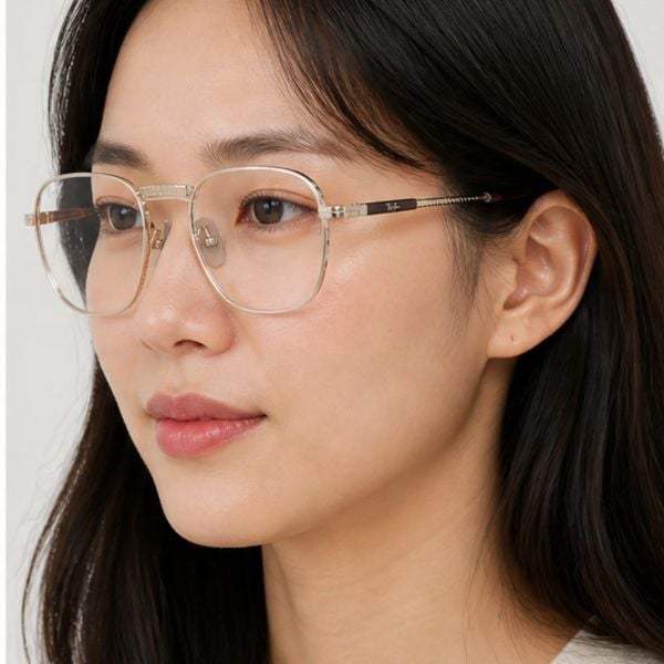 Gọng kính Rayban Frank Titanium RX8258V 1224 - Bạc bóng