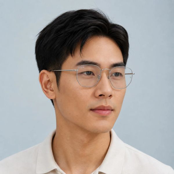 Gọng kính Rayban Hexagonal RX6448F 2501 - Bạc bóng