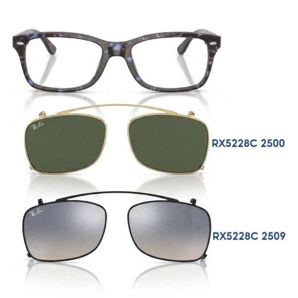 Gọng kính Rayban RX5228 8424 Kèm Clip-on Tiện Lợi