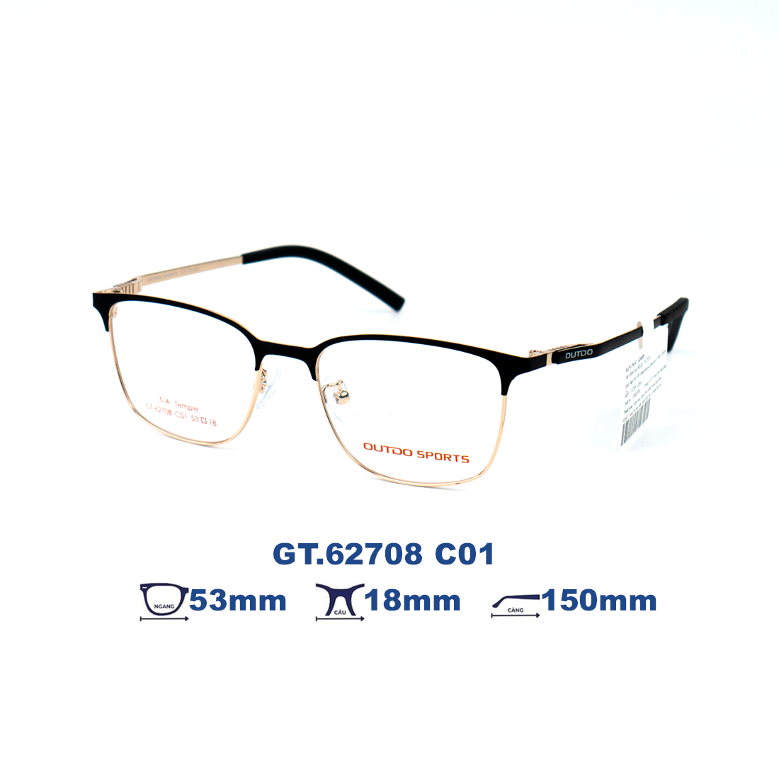 Gọng kính OUTDO GT.62708 C01
