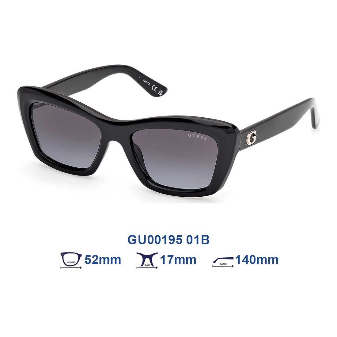  Kính mát GUESS GU00195 01B 