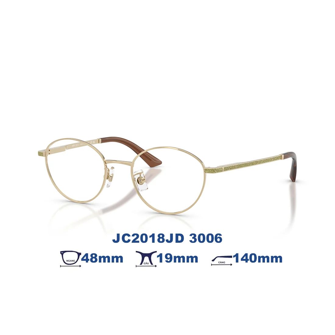 Gọng kính Jimmy Choo JC2018JD 3006 - Vàng