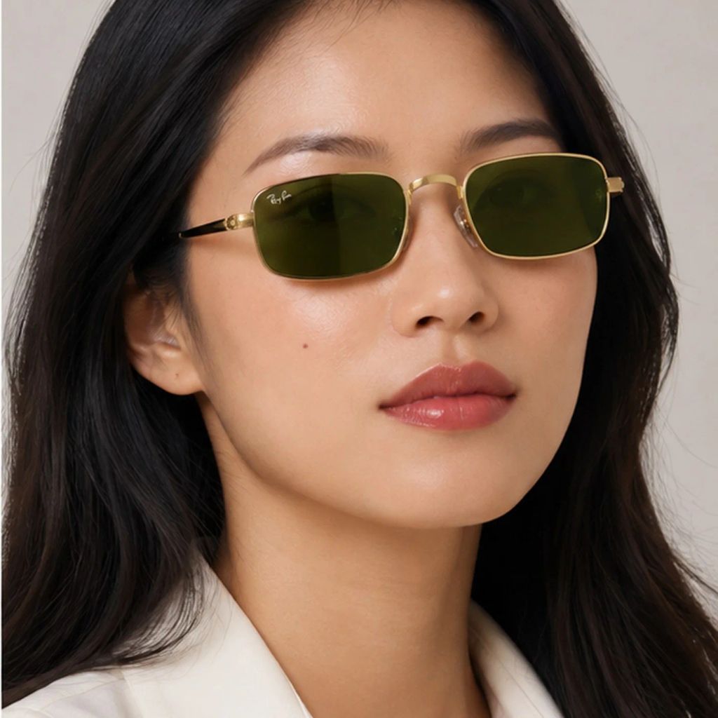 Kính mát Rayban A$AP Rocky Metal 2026 RB3927 001/4E - Gọng vàng Arista, tròng xanh lá