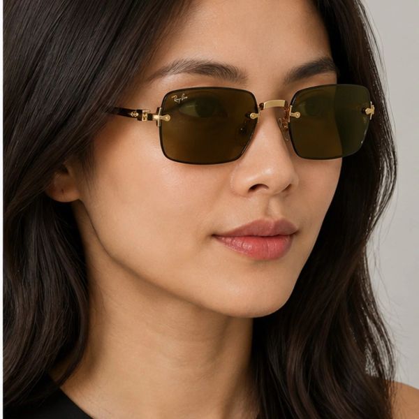 Kính mát Rayban A$AP Rocky Metal 2026 RB3928 001/73 - Gọng vàng Arista, tròng nâu đậm