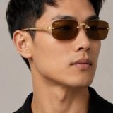 Kính mát Rayban A$AP Rocky Metal 2026 RB3928 001/83 - Gọng vàng Arista, tròng nâu đậm phân cực