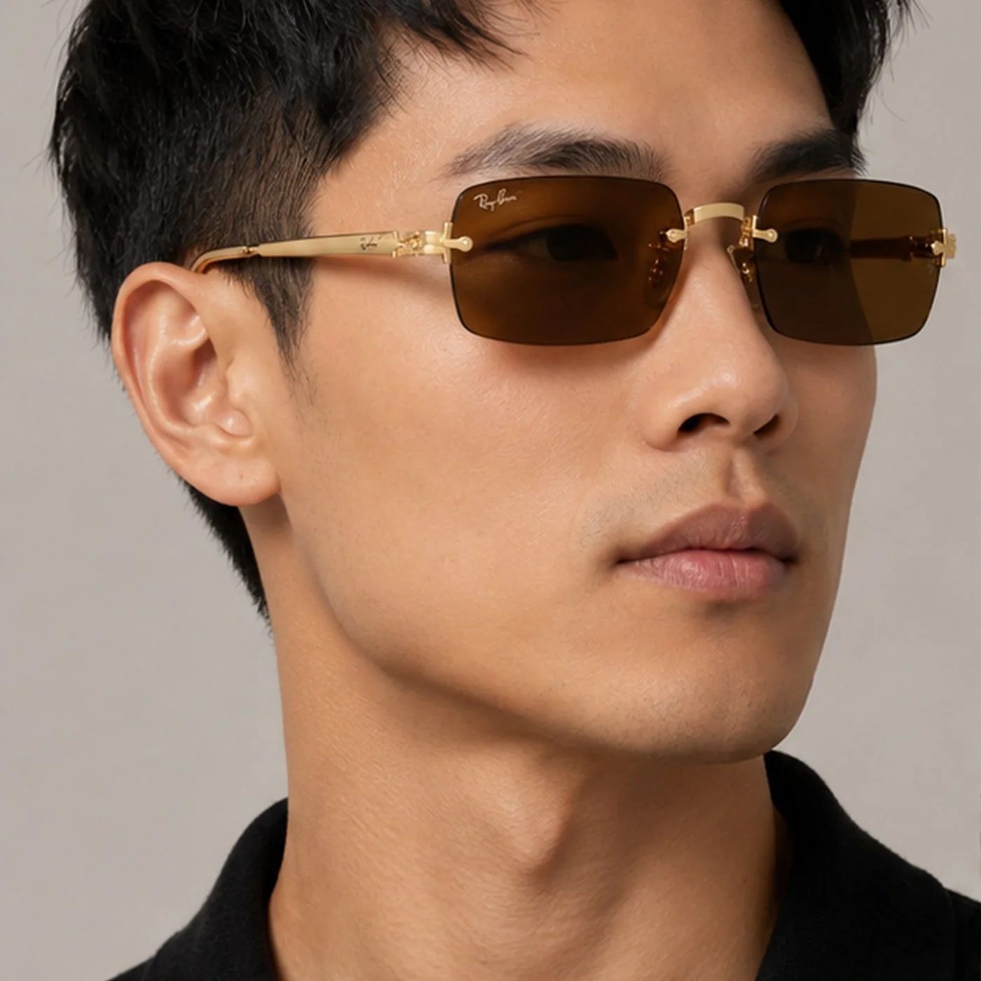 Kính mát Rayban A$AP Rocky Metal 2026 RB3928 001/83 - Gọng vàng Arista, tròng nâu đậm phân cực
