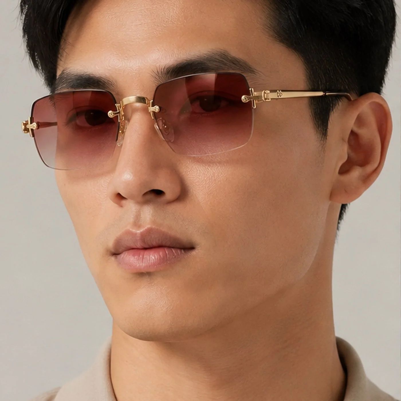 Kính mát Rayban A$AP Rocky Metal 2026 RB3928 001/8H - Gọng vàng Arista, tròng trong chuyển tím đậm