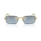 Kính mát Rayban A$AP Rocky Metal 2026 RB3928 001/S2 - Gọng vàng Arista, tròng xanh dương chuyển xám đậm