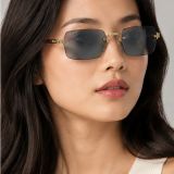 Kính mát Rayban A$AP Rocky Metal 2026 RB3928 001/S2 - Gọng vàng Arista, tròng xanh dương chuyển xám đậm