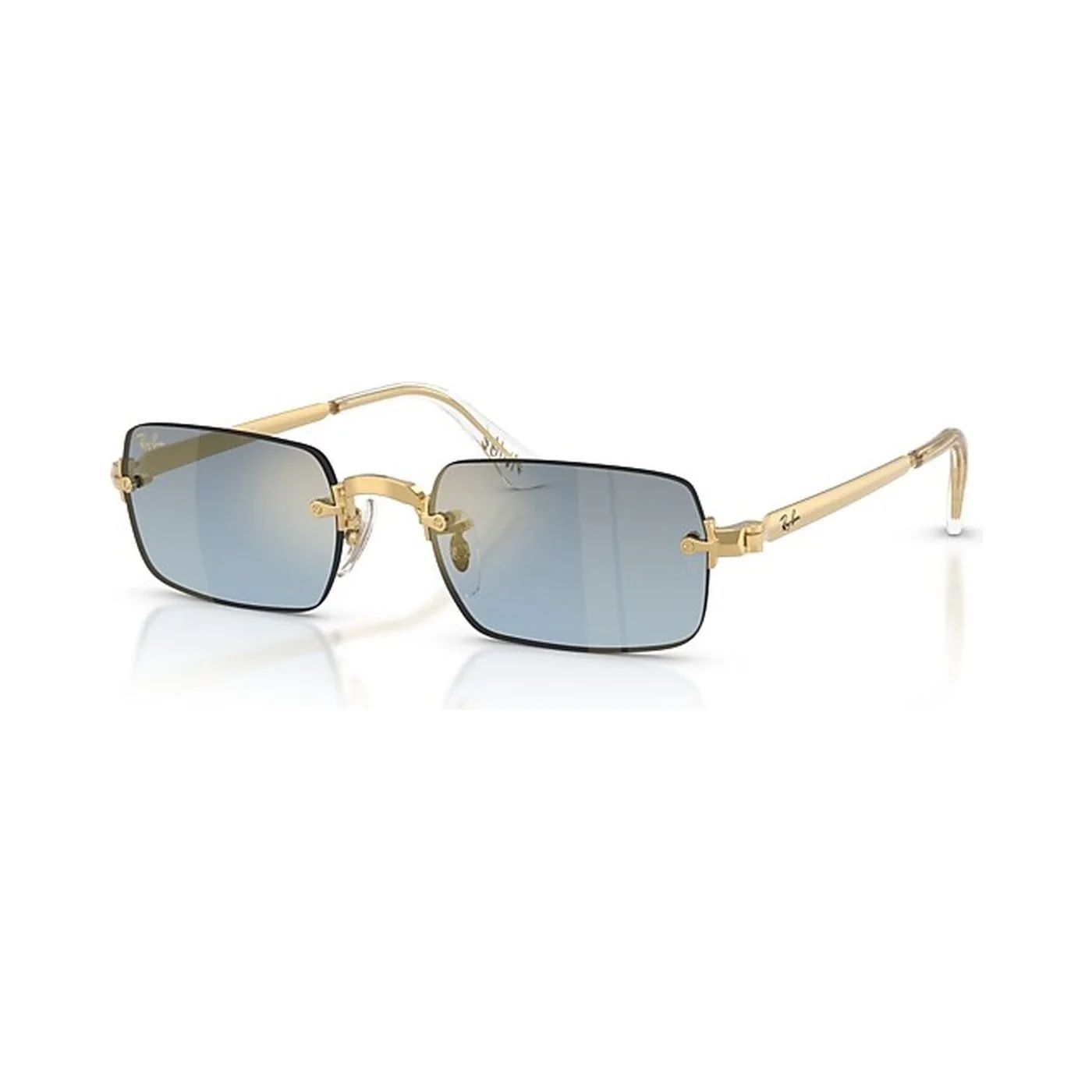 Kính mát Rayban A$AP Rocky Metal 2026 RB3928 001/S2 - Gọng vàng Arista, tròng xanh dương chuyển xám đậm