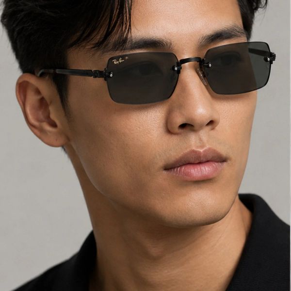 Kính mát Rayban A$AP Rocky Metal 2026 RB3928 002/81 - Gọng đen, tròng xám đậm phân cực