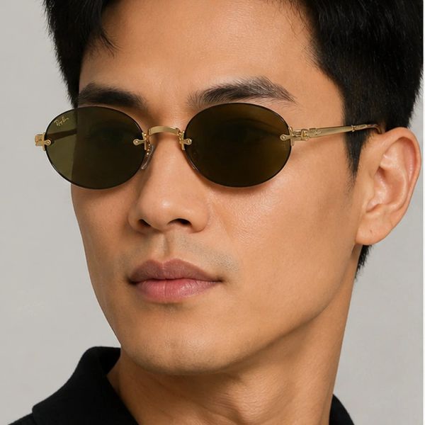 Kính mát Rayban A$AP Rocky Metal 2026 RB3929 001/73 - Gọng vàng Arista, tròng nâu đậm