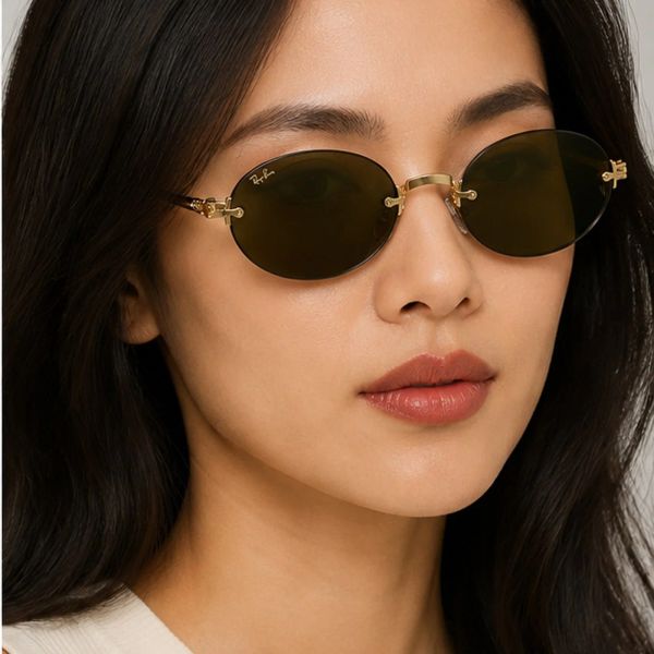 Kính mát Rayban A$AP Rocky Metal 2026 RB3929 001/73 - Gọng vàng Arista, tròng nâu đậm