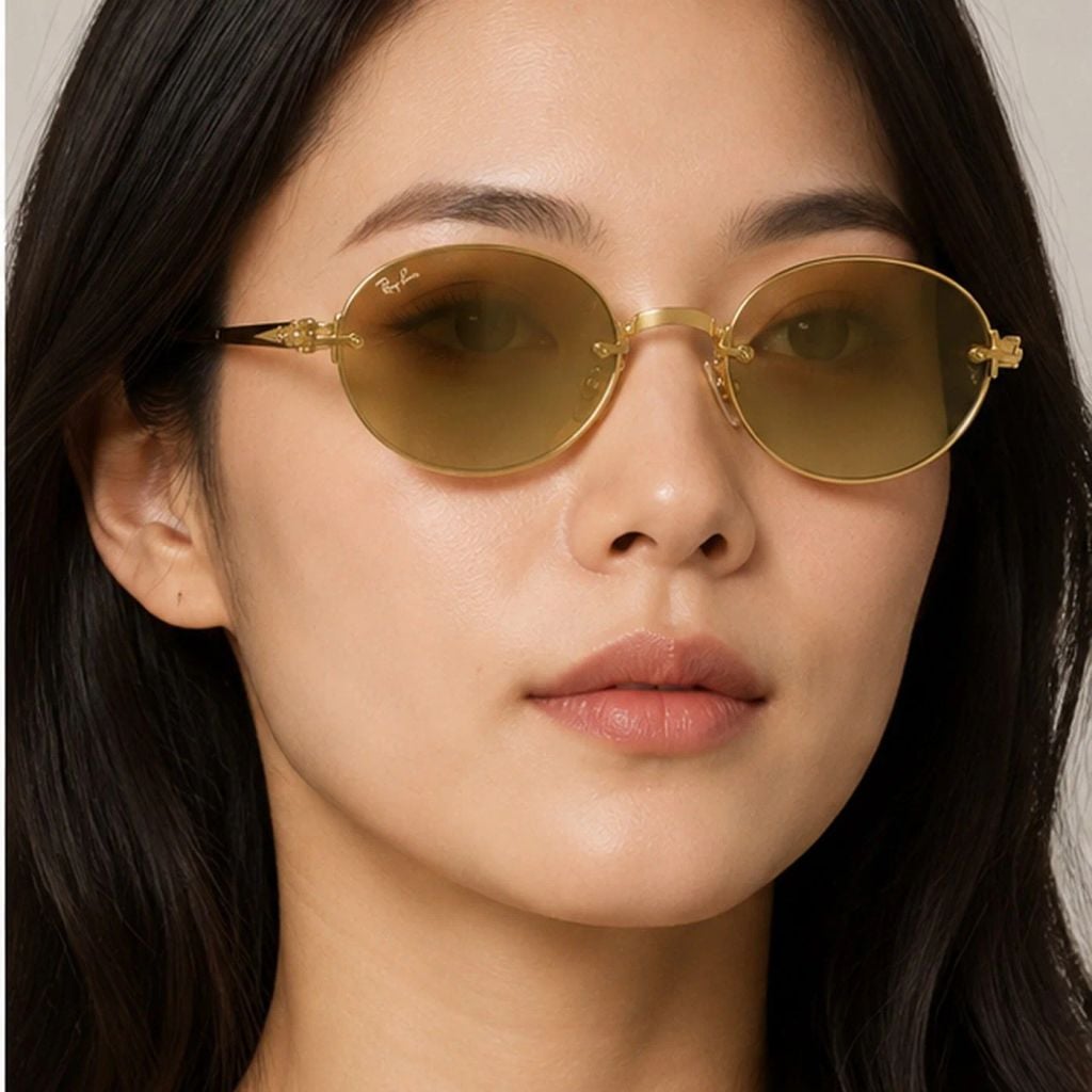 Kính mát Rayban A$AP Rocky Metal 2026 RB3929 001/7I - Gọng vàng Arista, tròng nâu chuyển sắc phủ gương vàng