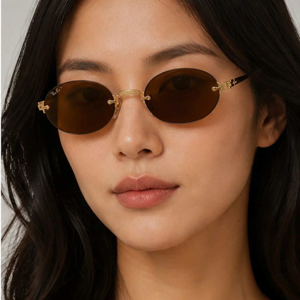 Kính mát Rayban A$AP Rocky Metal 2026 RB3929 001/83 - Gọng vàng Arista, tròng nâu đậm phân cực