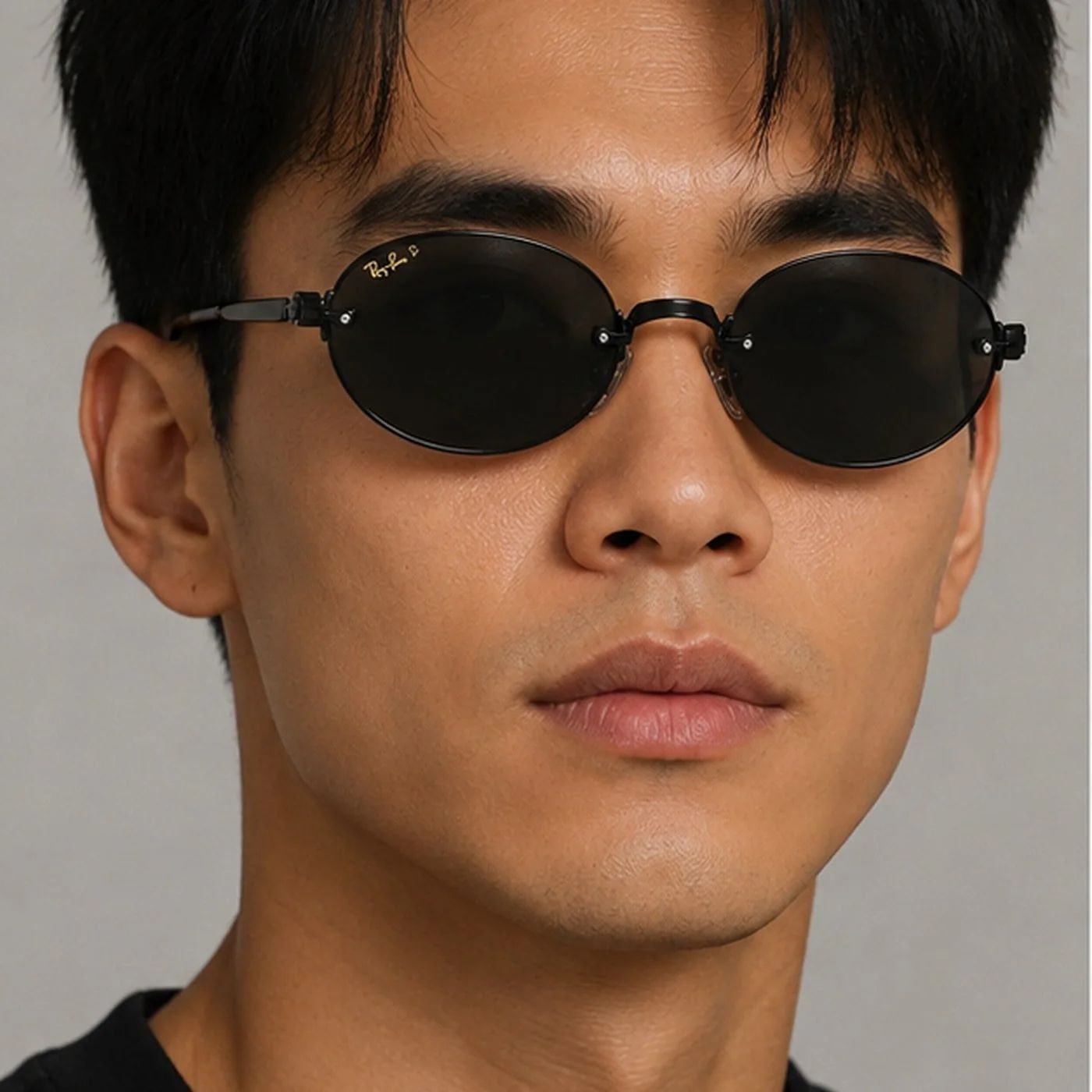 Kính mát Rayban A$AP Rocky Metal 2026 RB3929 002/81 - Gọng đen, tròng xám đậm phân cực