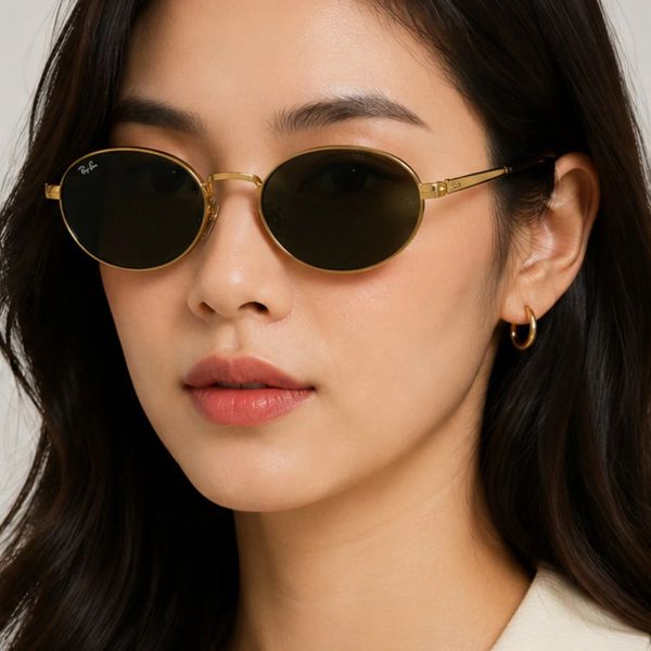 Kính mát Rayban A$AP Rocky Metal 2026 RB3931 001/31 - Gọng vàng Arista, tròng xanh lá