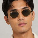 Kính mát Rayban A$AP Rocky Metal 2026 RB3931 001/58 - Gọng vàng Arista, tròng xanh lá phân cực