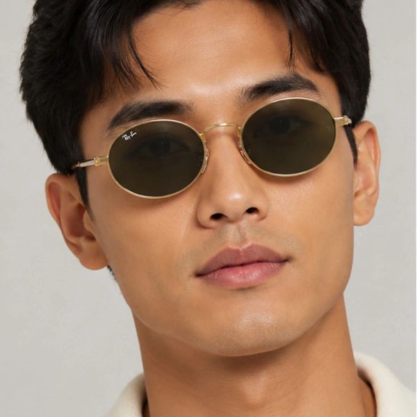 Kính mát Rayban A$AP Rocky Metal 2026 RB3931 001/58 - Gọng vàng Arista, tròng xanh lá phân cực