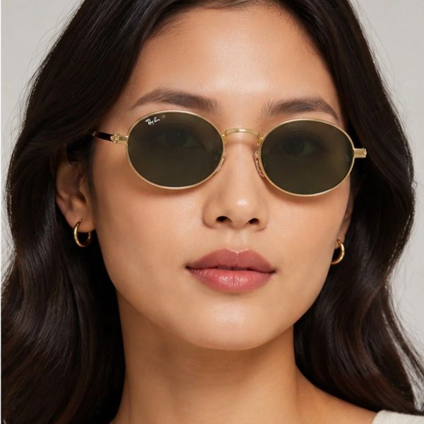 Kính mát Rayban A$AP Rocky Metal 2026 RB3931 001/58 - Gọng vàng Arista, tròng xanh lá phân cực
