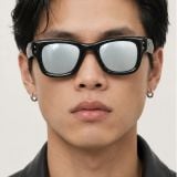 Kính mát Rayban A$AP Rocky Wayfarer Puffer RB4940 601/30 - Đen bóng, tròng xanh lá tráng gương bạc