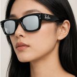 Kính mát Rayban A$AP Rocky Wayfarer Puffer Crystal Edition RB4940B 686430 - Đen bóng, tròng xanh lá tráng gương bạc
