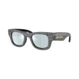 Kính mát Rayban A$AP Rocky Wayfarer Puffer Crystal Pavé Edition RB4940BP 686530 - Đen bóng, tròng xanh lá tráng gương bạc
