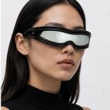 Kính mát Rayban A$AP Rocky Ultra Wrap 001 RB4943 601/30 - Đen bóng, tròng xanh lá tráng gương bạc