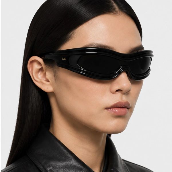 Kính mát Rayban A$AP Rocky Ultra Wrap 001 RB4943 601/87 - Đen bóng, tròng đen siêu đậm