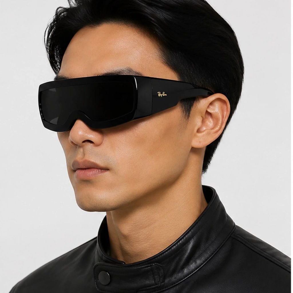Kính mát Rayban A$AP Rocky Ultra Wrap 002 RB4942 601/87 - Đen bóng, tròng đen siêu đậm