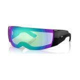 Kính mát Rayban A$AP Rocky Ultra Wrap 002 RB4942 601/Y7 - Đen bóng, tròng xám nhạt tráng gương xanh dương