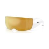 Kính mát Rayban A$AP Rocky Ultra Wrap 002 RB4942 6838/7P - Trắng bóng, tròng nâu tráng gương vàng