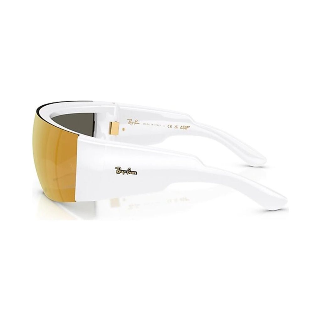 Kính mát Rayban A$AP Rocky Ultra Wrap 002 RB4942 6838/7P - Trắng bóng, tròng nâu tráng gương vàng